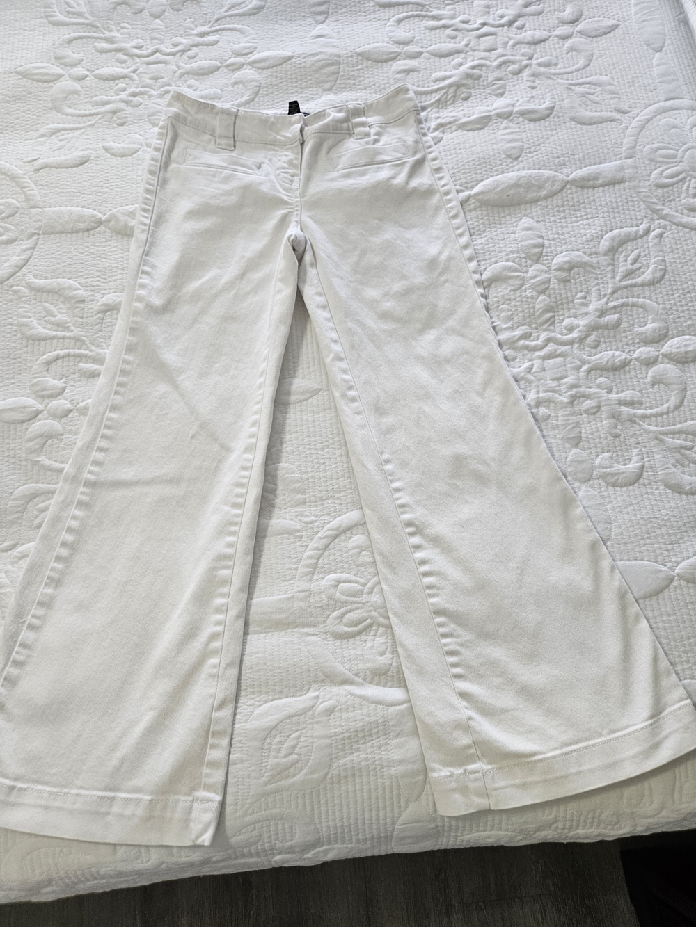 INC International Concepts White Wide-Leg Flare Jeans